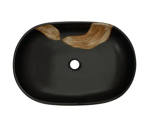 Izlietne, Liekama Uz Virsmas, Melna, Ovāla, 59X40X14 Cm Vidaxl