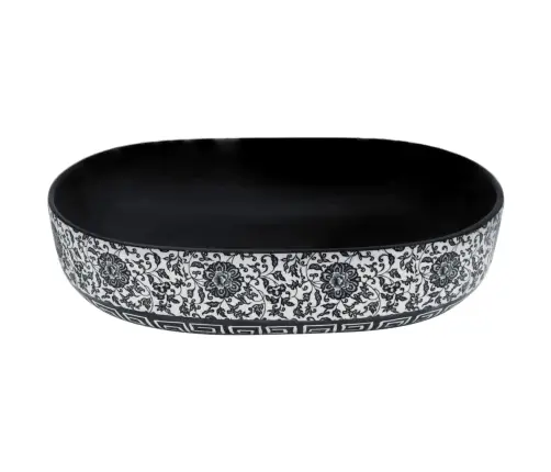 Izlietne, Liekama Uz Virsmas, Melni Zila, Ovāla, 59X40X14 Cm Vidaxl