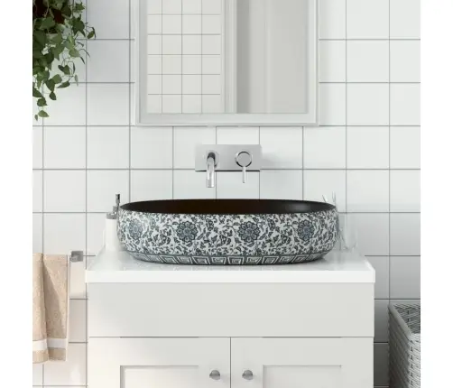 Izlietne, Liekama Uz Virsmas, Melni Zila, Ovāla, 59X40X14 Cm Vidaxl