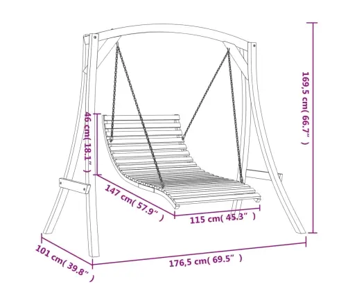 Šūpuļsols, Egles Masīvkoks Ar Tīkkoka Apdari Vidaxl