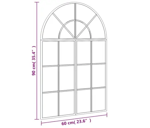 Sienas Spogulis, Melns, 60X90 Cm, Dzelzs Vidaxl