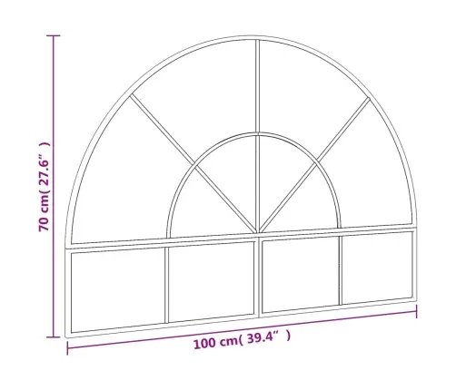 Sienas Spogulis, Melns, 100X70 Cm, Dzelzs Vidaxl