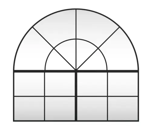 Seinapeegel, Must, 100X90 cm Kaarekujuline, Raud