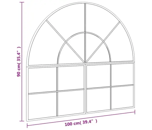 Seinapeegel, Must, 100X90 cm Kaarekujuline, Raud