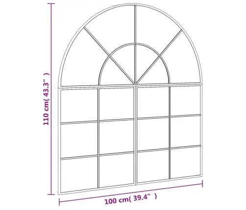 Sieninis Veidrodis, Juodos Spalvos, 100X110cm Geležis, Arkinis