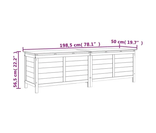Uzglabāšanas Kaste, 198,5X50X56,5 Cm, Egles Masīvkoks Vidaxl