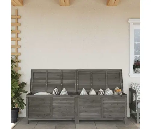 Uzglabāšanas Kaste, Pelēka, 198,5X50X56,5 Cm, Egles Masīvkoks Vidaxl