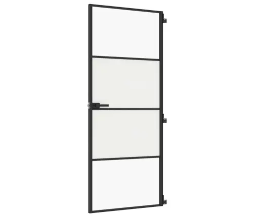 Iekšdurvis, 83X201,5 Cm, Melnas, Rūdīts Stikls Un Alumīnijs Vidaxl