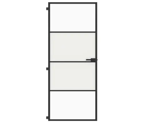 Iekšdurvis, 83X201,5 Cm, Melnas, Rūdīts Stikls Un Alumīnijs Vidaxl