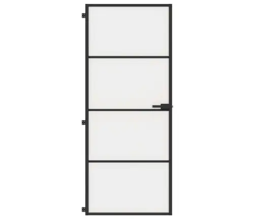Iekšdurvis, 83X201,5 Cm, Melnas, Rūdīts Stikls Un Alumīnijs Vidaxl