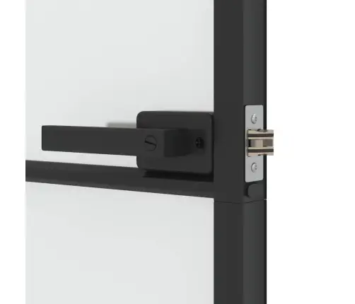 Iekšdurvis, 93X201,5 Cm, Melnas, Rūdīts Stikls Un Alumīnijs Vidaxl