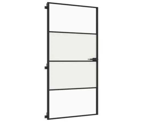 Iekšdurvis, 102,5X201,5 Cm, Melnas, Rūdīts Stikls Un Alumīnijs Vidaxl