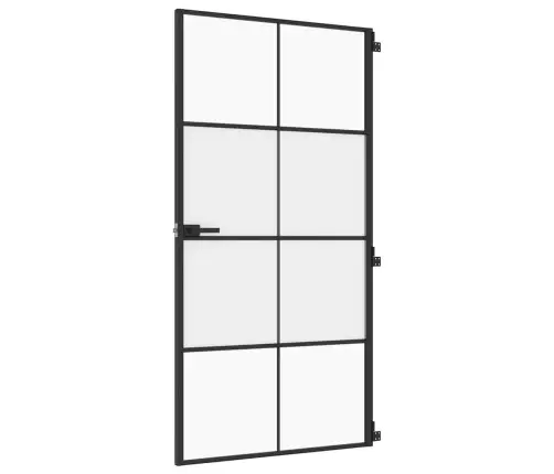 Iekšdurvis, 102,5X201,5 Cm, Melnas, Rūdīts Stikls Un Alumīnijs Vidaxl