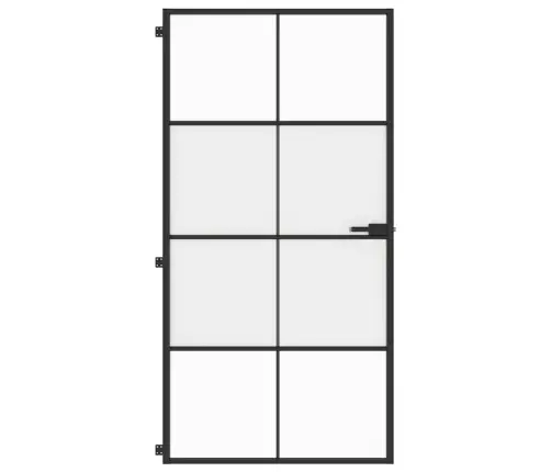 Iekšdurvis, 102,5X201,5 Cm, Melnas, Rūdīts Stikls Un Alumīnijs Vidaxl
