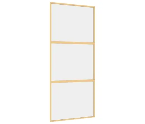 Bīdāmās Durvis, Zeltainas, 90X205 Cm, Esg Stikls Un Alumīnijs Vidaxl