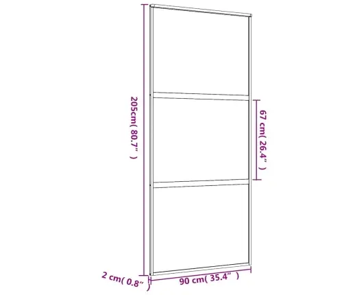 Bīdāmās Durvis, Zeltainas, 90X205 Cm, Esg Stikls Un Alumīnijs Vidaxl