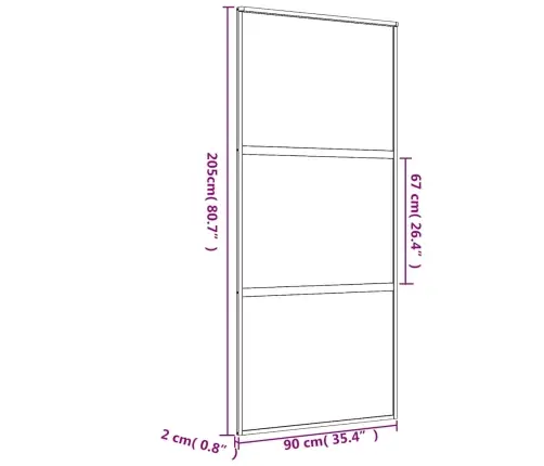 Liuguks, Kuldne, 90X205 cm Matt Esg-Klaas Ja Alumiinium