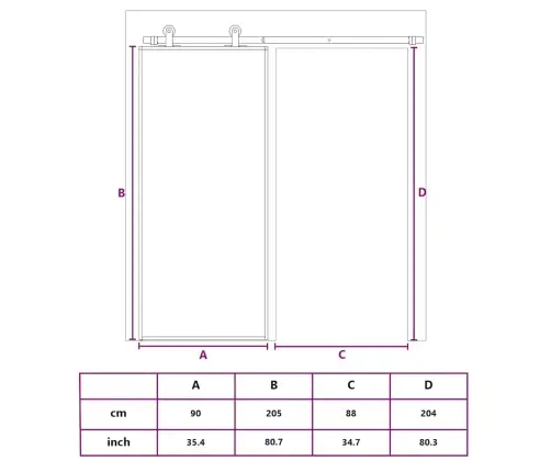 Liuguks, Kuldne, 90X205 cm Matt Esg-Klaas Ja Alumiinium