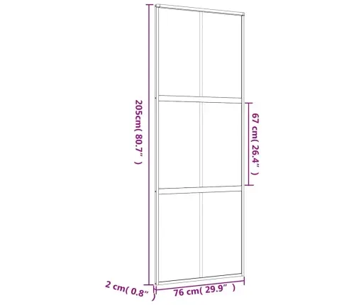 Stumdomos Durys, Auksinės, 76X205cm Esg Stiklas Ir Aliuminis Stumdomos Durys, Auksinės, 76X205cm Esg Stiklas Ir Aliuminis