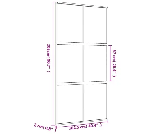 Bīdāmās Durvis, Zeltainas, 102,5X205 Cm, Esg Stikls, Alumīnijs Vidaxl