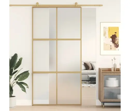 Bīdāmās Durvis, Zeltainas, 102,5X205 Cm, Esg Stikls, Alumīnijs Vidaxl