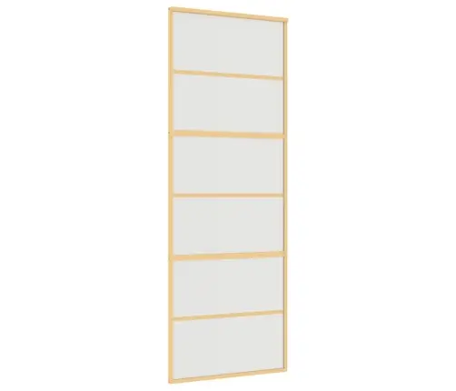 Bīdāmās Durvis, Zeltainas, 76X205 Cm, Esg Stikls Un Alumīnijs Vidaxl
