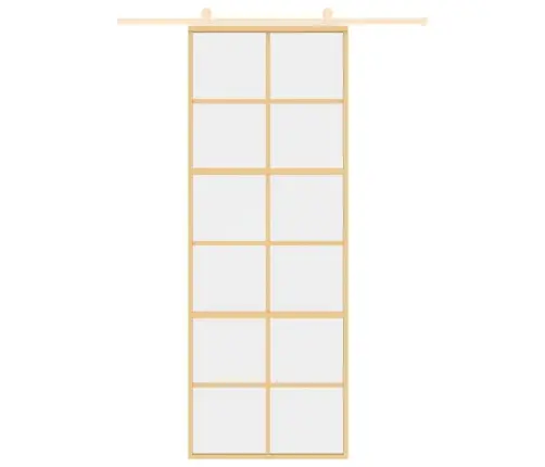 Bīdāmās Durvis, Zeltainas, 76X205 Cm, Esg Stikls Un Alumīnijs Vidaxl