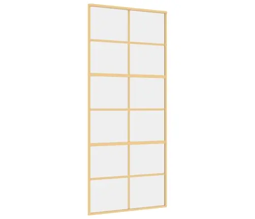 Bīdāmās Durvis, Zeltainas, 90X205 Cm, Esg Stikls Un Alumīnijs Vidaxl