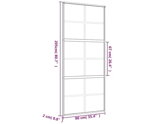 Bīdāmās Durvis, Zeltainas, 90X205 Cm, Esg Stikls Un Alumīnijs Vidaxl