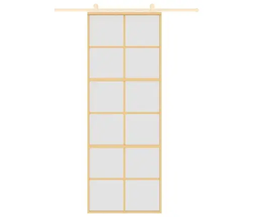 Bīdāmās Durvis, Zeltainas, 76X205 Cm, Esg Stikls Un Alumīnijs Vidaxl