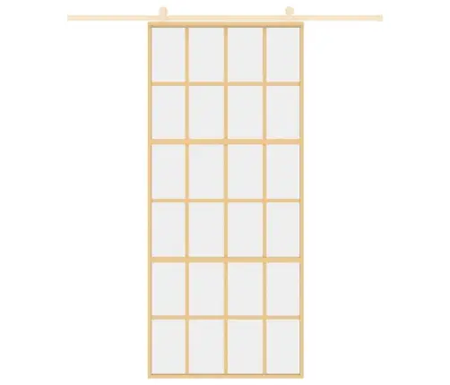 Bīdāmās Durvis, Zeltainas, 90X205 Cm, Esg Stikls Un Alumīnijs Vidaxl