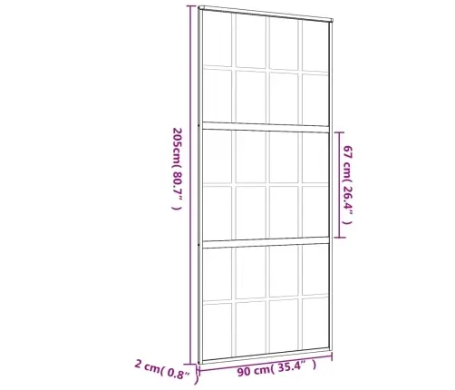 Bīdāmās Durvis, Zeltainas, 90X205 Cm, Esg Stikls Un Alumīnijs Vidaxl
