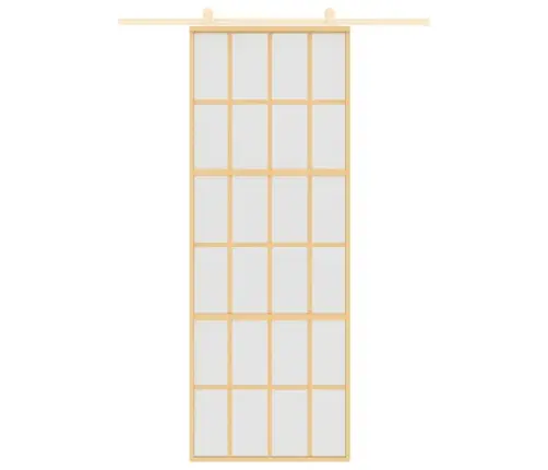 Bīdāmās Durvis, Zeltainas, 76X205 Cm, Esg Stikls Un Alumīnijs Vidaxl