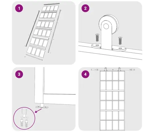 Stumdomos Durys, Auksinės, 90X205cm Esg Stiklas Ir Aliuminis