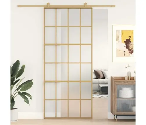 Stumdomos Durys, Auksinės, 90X205cm Esg Stiklas Ir Aliuminis
