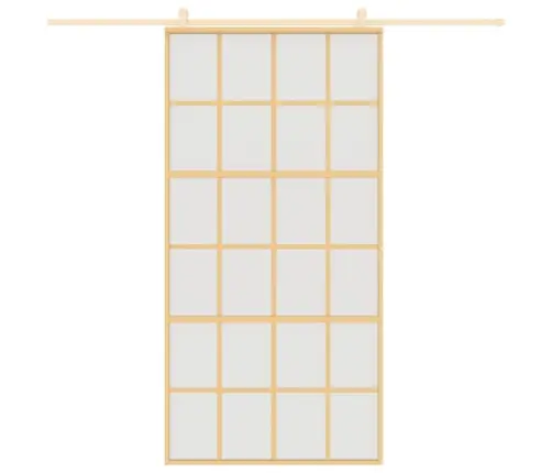 Bīdāmās Durvis, Zeltainas, 102,5X205 Cm, Esg Stikls, Alumīnijs Vidaxl