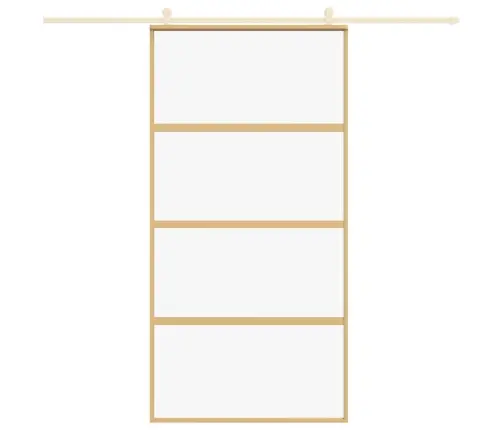 Bīdāmās Durvis, Zeltainas, 102,5X205 Cm, Esg Stikls, Alumīnijs Vidaxl