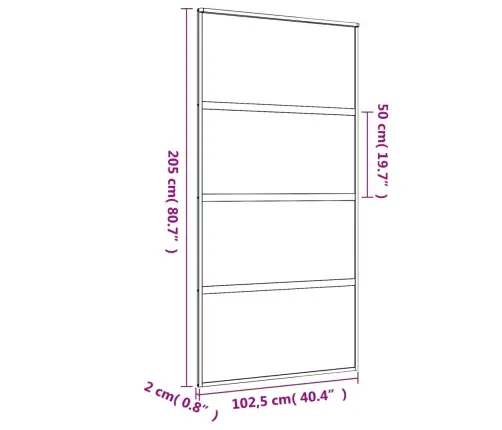 Bīdāmās Durvis, Zeltainas, 102,5X205 Cm, Esg Stikls, Alumīnijs Vidaxl