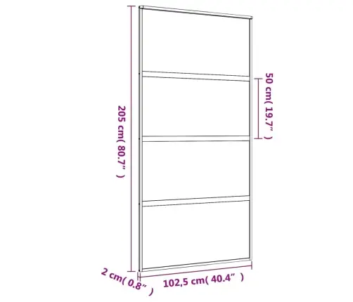 Bīdāmās Durvis, Zeltainas, 102,5X205 Cm, Esg Stikls, Alumīnijs Vidaxl