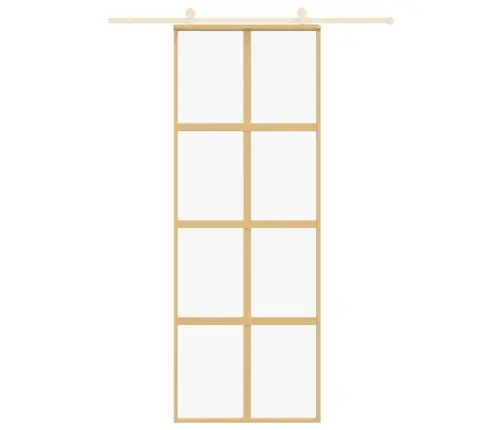 Bīdāmās Durvis, Zeltainas, 76X205 Cm, Esg Stikls Un Alumīnijs Vidaxl