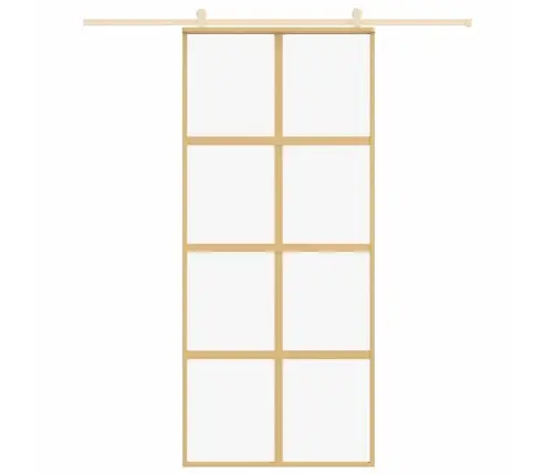 Bīdāmās Durvis, Zeltainas, 90X205 Cm, Esg Stikls Un Alumīnijs Vidaxl