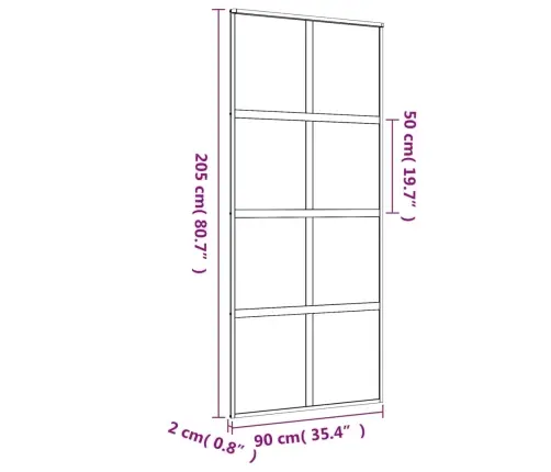 Bīdāmās Durvis, Zeltainas, 90X205 Cm, Esg Stikls Un Alumīnijs Vidaxl