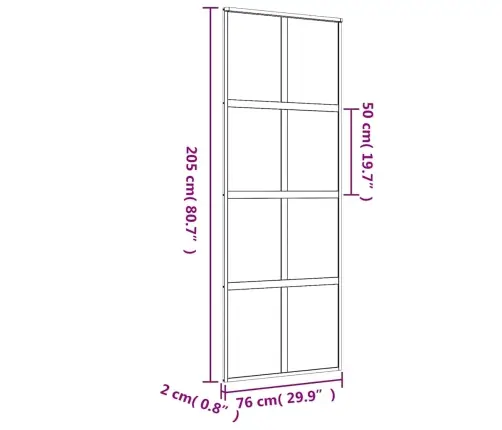 Bīdāmās Durvis, Zeltainas, 76X205 Cm, Esg Stikls Un Alumīnijs Vidaxl