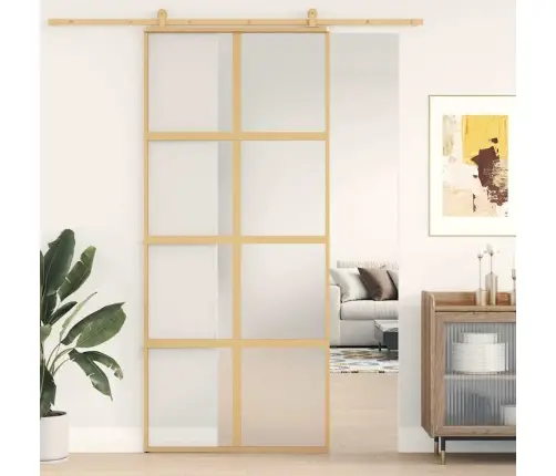 Stumdomos Durys, Auksinės, 90X205cm Esg Stiklas Ir Aliuminis
