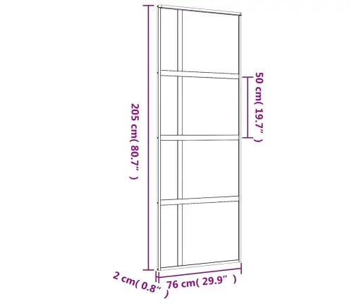 Liuguks, Kuldne, 76X205 cm Läbipaistev Esg-Klaas Ja Alumiinium