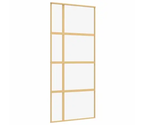 Bīdāmās Durvis, Zeltainas, 90X205 Cm, Esg Stikls Un Alumīnijs Vidaxl