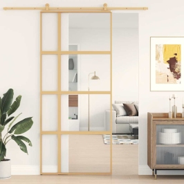 Liuguks, Kuldne, 90X205 cm Läbipaistev Esg-Klaas Ja Alumiinium