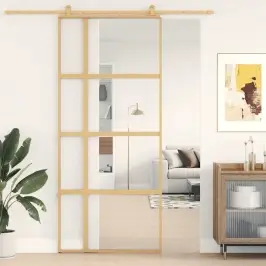 Liuguks, Kuldne, 90X205 cm Läbipaistev Esg-Klaas Ja Alumiinium