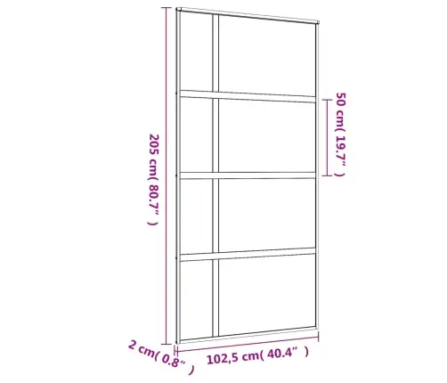 Bīdāmās Durvis, Zeltainas, 102,5X205 Cm, Esg Stikls, Alumīnijs Vidaxl