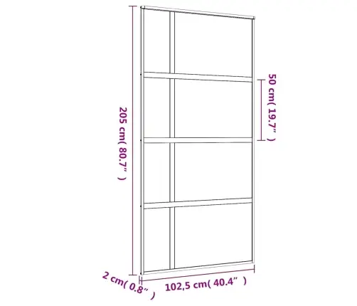 Bīdāmās Durvis, Zeltainas, 102,5X205 Cm, Esg Stikls, Alumīnijs Vidaxl